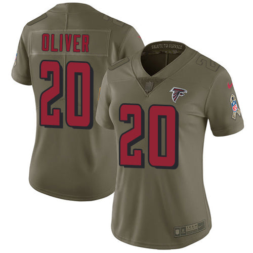 Custom Falcons #20 Isaiah Oliver Red Youth Stitched NFL Limited Rush Jersey