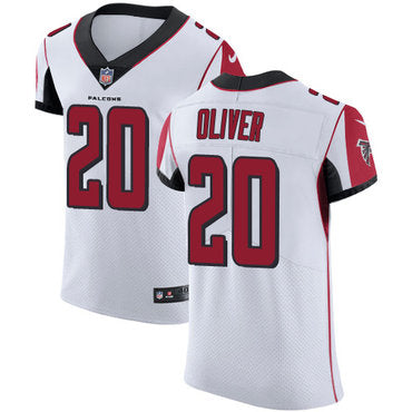 Custom Falcons #20 Isaiah Oliver White Men’s Stitched NFL Vapor Untouchable Elite Jersey