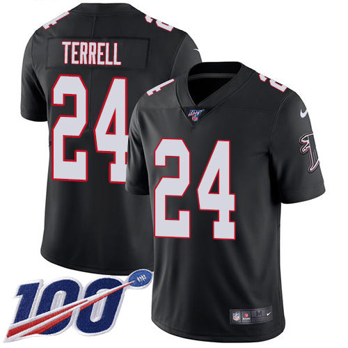 Custom Falcons #24 A.J. Terrell Black Alternate Men’s Stitched NFL 100th Season Vapor Untouchable Limited Jersey