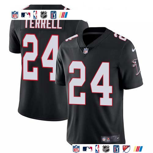 Custom Falcons #24 A.J. Terrell Black Alternate Men’s Stitched NFL Vapor Untouchable Limited Jersey