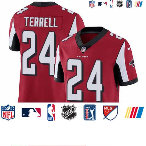 Custom Falcons #24 A.J. Terrell Red Team Color Men’s Stitched NFL Vapor Untouchable Limited Jersey