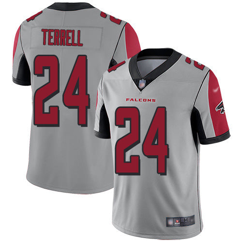 Custom Falcons #24 A.J. Terrell Silver Men’s Stitched NFL Limited Inverted Legend Jersey
