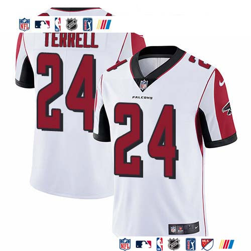 Custom Falcons #24 A.J. Terrell White Men’s Stitched NFL Vapor Untouchable Limited Jersey