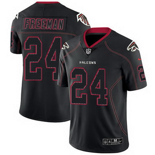 Custom Falcons #24 Devonta Freeman Lights Out Black Men’s Stitched NFL Limited Rush Jersey