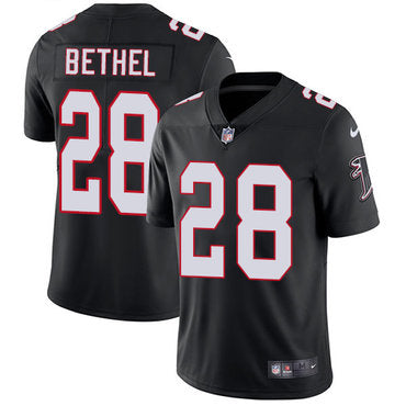 Custom Falcons #28 Justin Bethel Black Alternate Men’s Stitched NFL Vapor Untouchable Limited Jersey