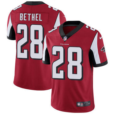 Custom Falcons #28 Justin Bethel Red Team Color Men’s Stitched NFL Vapor Untouchable Limited Jersey