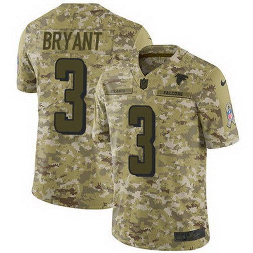 Custom Falcons #3 Matt Bryant Camo Men’s Stitched NFL Limited 2018 Salute To Service Jersey