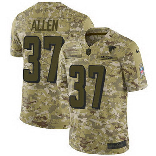 Custom Falcons #37 Ricardo Allen Camo Men’s Stitched NFL Limited 2018 Salute To Service Jersey