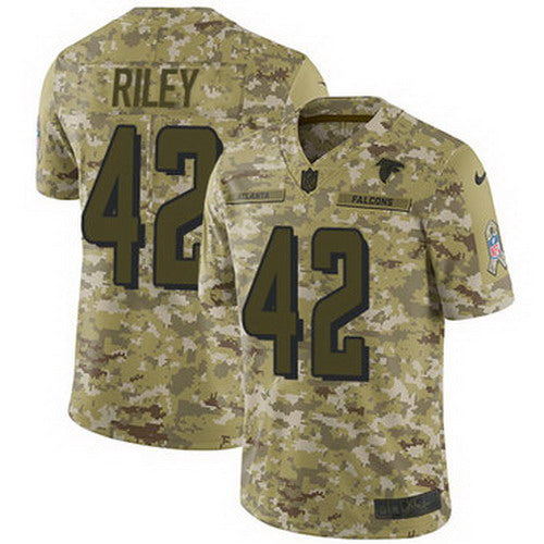 Custom Falcons #42 Duke Riley Camo Men’s Stitched NFL Limited 2018 Salute To Service Jersey