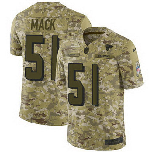 Custom Falcons #51 Alex Mack Camo Men’s Stitched NFL Limited 2018 Salute To Service Jersey