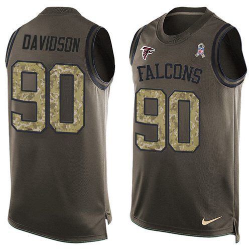Custom Falcons #90 Marlon Davidson Green Men’s Stitched NFL Limited Salute To Service Tank Top Jersey