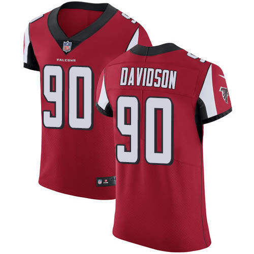 Custom Falcons #90 Marlon Davidson Red Team Color Men’s Stitched NFL Vapor Untouchable Elite Jersey