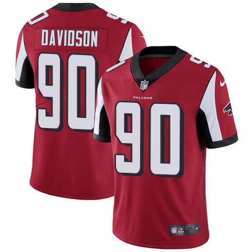 Custom Falcons #90 Marlon Davidson Red Team Color Men’s Stitched NFL Vapor Untouchable Limited Jersey