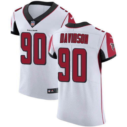 Custom Falcons #90 Marlon Davidson White Men’s Stitched NFL New Elite Jersey