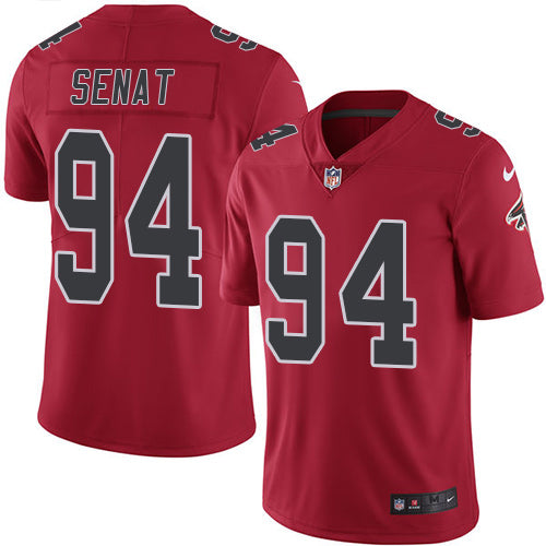Custom Falcons #94 Deadrin Senat Red Men’s Stitched NFL Limited Rush Jersey