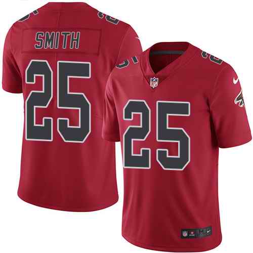 Custom Falcons 25 Ito Smith Red Color Rush Limited Jersey