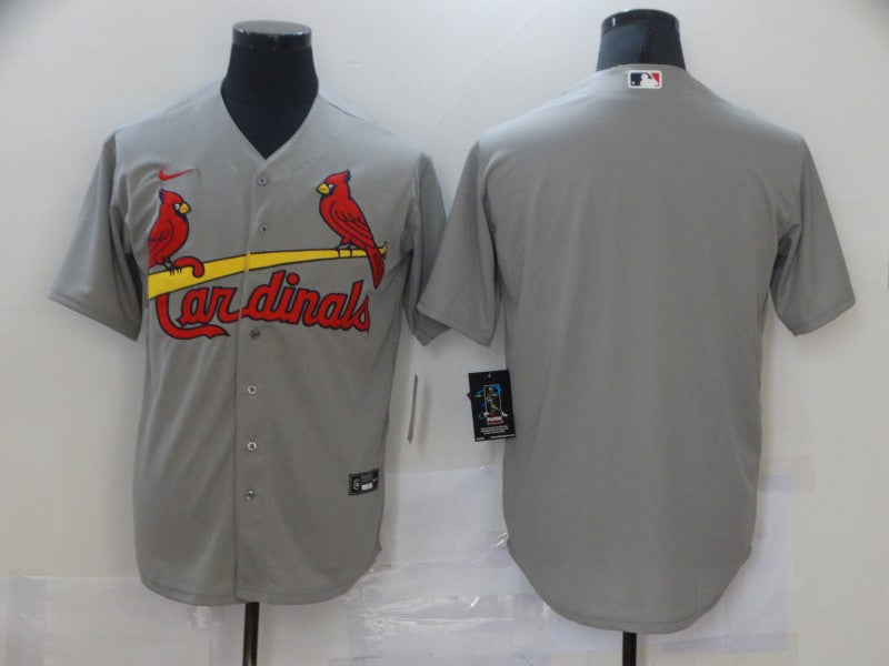Custom Men’s St. Louis Cardinals grey Blank Coolbase Jersey