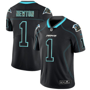 Custom Panthers 1 Cam Newton Black Shadow Legend Limited Jersey