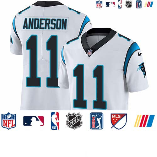 Custom Panthers #11 Robby Anderson White Men’s Stitched NFL Vapor Untouchable Limited Jersey