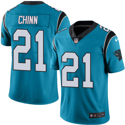Custom Panthers #21 Jeremy Chinn Blue Men’s Stitched NFL Limited Rush Jersey