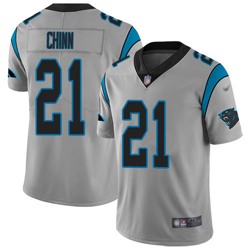 Custom Panthers #21 Jeremy Chinn Silver Men’s Stitched NFL Limited Inverted Legend Jersey