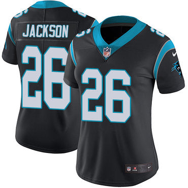 Custom Panthers #26 Donte Jackson Black Team Color Women’s Stitched NFL Vapor Untouchable Limited Jersey
