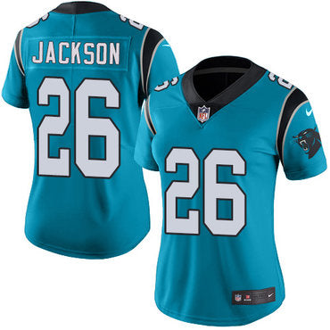 Custom Panthers #26 Donte Jackson Blue Alternate Women’s Stitched NFL Vapor Untouchable Limited Jersey
