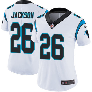Custom Panthers #26 Donte Jackson White Women’s Stitched NFL Vapor Untouchable Limited Jersey