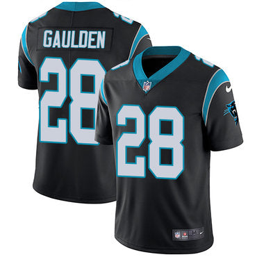 Custom Panthers #28 Rashaan Gaulden Black Team Color Men’s Stitched NFL Vapor Untouchable Limited Jersey