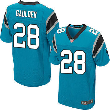 Custom Panthers #28 Rashaan Gaulden Blue Alternate Men’s Stitched NFL Elite Jersey