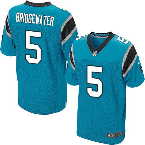 Custom Panthers #5 Teddy Bridgewater Blue Alternate Men’s Stitched NFL New Elite Jersey