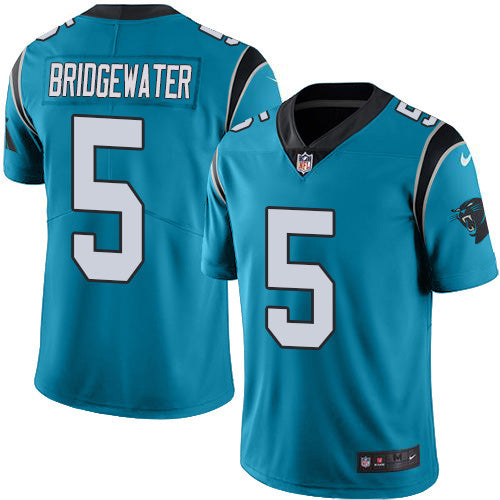 Custom Panthers #5 Teddy Bridgewater Blue Alternate Men’s Stitched NFL Vapor Untouchable Limited Jersey