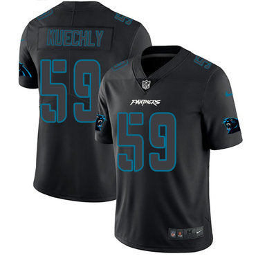 Custom Panthers #59 Luke Kuechly Black Men’s Stitched NFL Limited Rush Impact Jersey