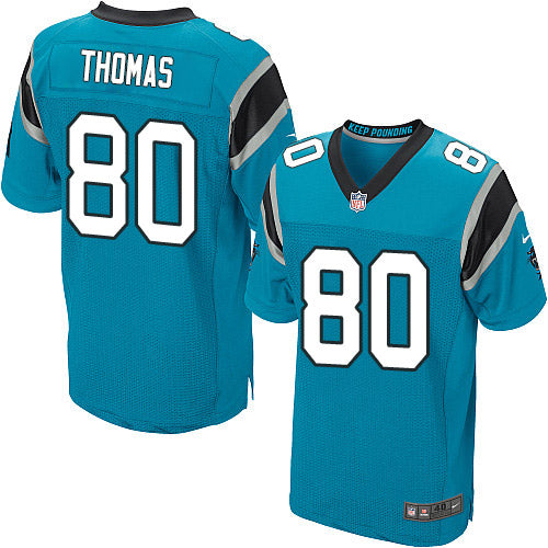 Custom Panthers #80 Ian Thomas Blue Alternate Men’s Stitched NFL Elite Jersey