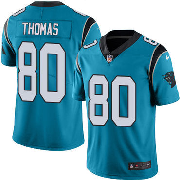 Custom Panthers #80 Ian Thomas Blue Alternate Men’s Stitched NFL Vapor Untouchable Limited Jersey