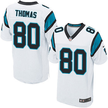 Custom Panthers #80 Ian Thomas White Men’s Stitched NFL Elite Jersey