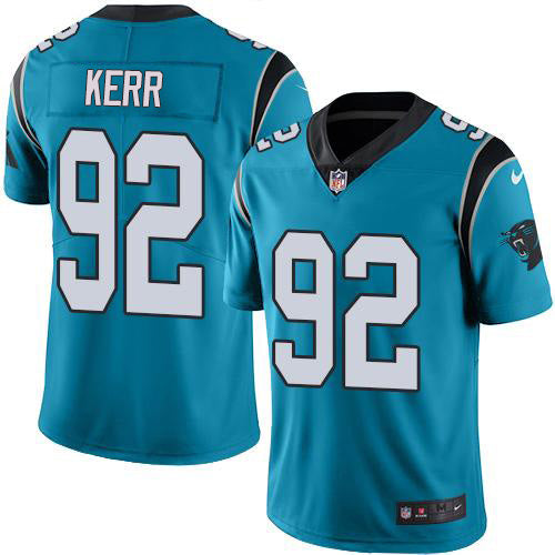 Custom Panthers #92 Zach Kerr Blue Men’s Stitched NFL Limited Rush Jersey