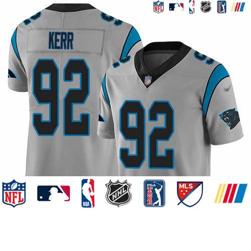 Custom Panthers #92 Zach Kerr Silver Men’s Stitched NFL Limited Inverted Legend Jersey