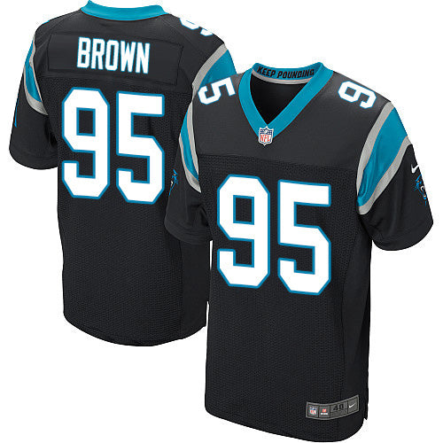 Custom Panthers #95 Derrick Brown Black Team Color Men’s Stitched NFL Vapor Untouchable Elite Jersey
