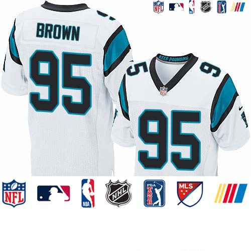 Custom Panthers #95 Derrick Brown White Men’s Stitched NFL New Elite Jersey