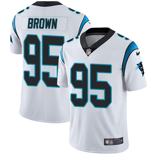 Custom Panthers #95 Derrick Brown White Men’s Stitched NFL Vapor Untouchable Limited Jersey