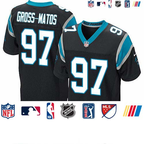 Custom Panthers #97 Yetur Gross-Matos Black Team Color Men’s Stitched NFL Vapor Untouchable Elite Jersey