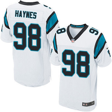 Custom Panthers #98 Marquis Haynes White Men’s Stitched NFL Elite Jersey