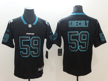 Custom Panthers 59 Luke Kuechly Black Shadow Legend Limited Jersey