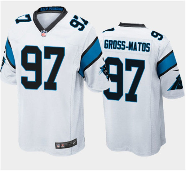 Custom Panthers 97 Yetur Gross-Matos White 2020 NFL Draft First Round Pick Vapor Untouchable Limited Jersey