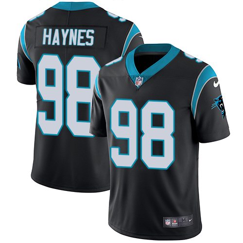 Custom Panthers 98 Marquis Haynes Black Vapor Untouchable Limited Jersey
