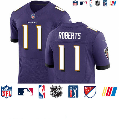Custom Ravens #11 Seth Roberts Purple Team Color Men’s Stitched NFL Vapor Untouchable Elite Jersey