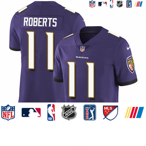Custom Ravens #11 Seth Roberts Purple Team Color Men’s Stitched NFL Vapor Untouchable Limited Jersey