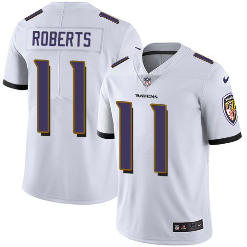 Custom Ravens #11 Seth Roberts White Men’s Stitched NFL Vapor Untouchable Limited Jersey
