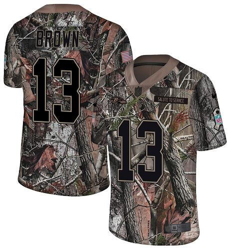 Custom Ravens #13 John Brown Camo Men’s Stitched NFL Limited Rush Realtree Jersey